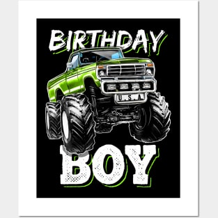 Birthday Boy Monster Truck Birthday Party For Boys Kids Posters and Art